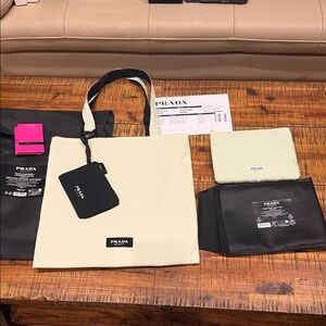 Prada GWP reversible Black and green ( 2 pieces )  Tote/make up matching pouch